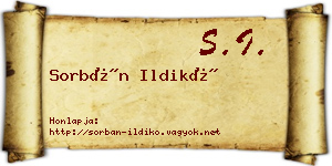 Sorbán Ildikó névjegykártya