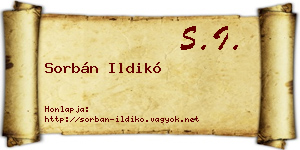 Sorbán Ildikó névjegykártya